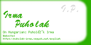 irma puholak business card